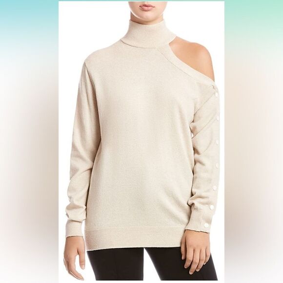 Bailey 44 Kitty Cutout Turtleneck Knitted Sweater, Eggshell Sz. XS - Picture 8 of 9